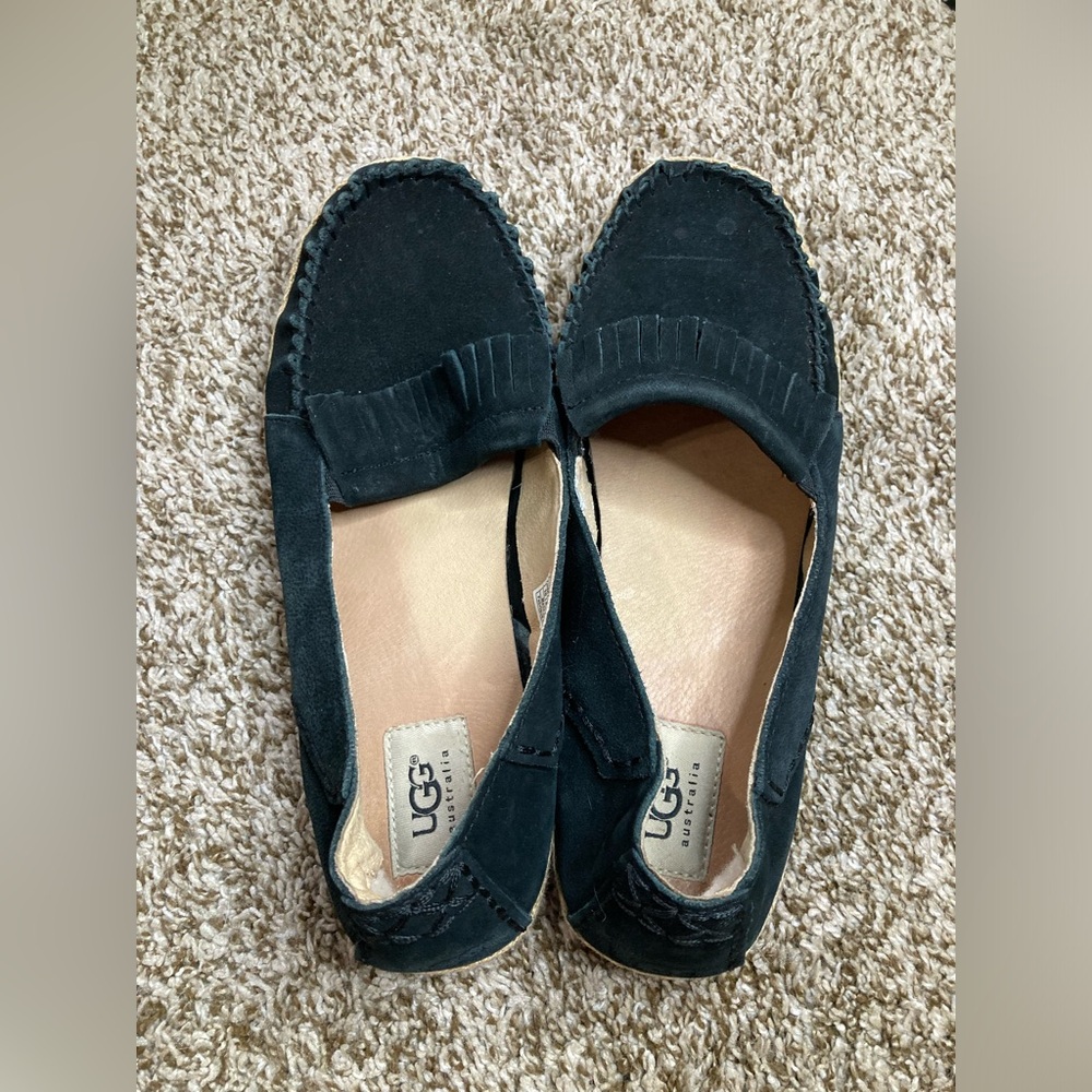 UGG Women's Black Suede Moccasin Flats
